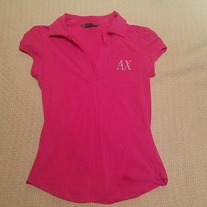 Armani exchange pink polo